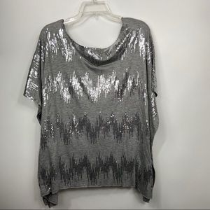 BeBe grey sequined Top